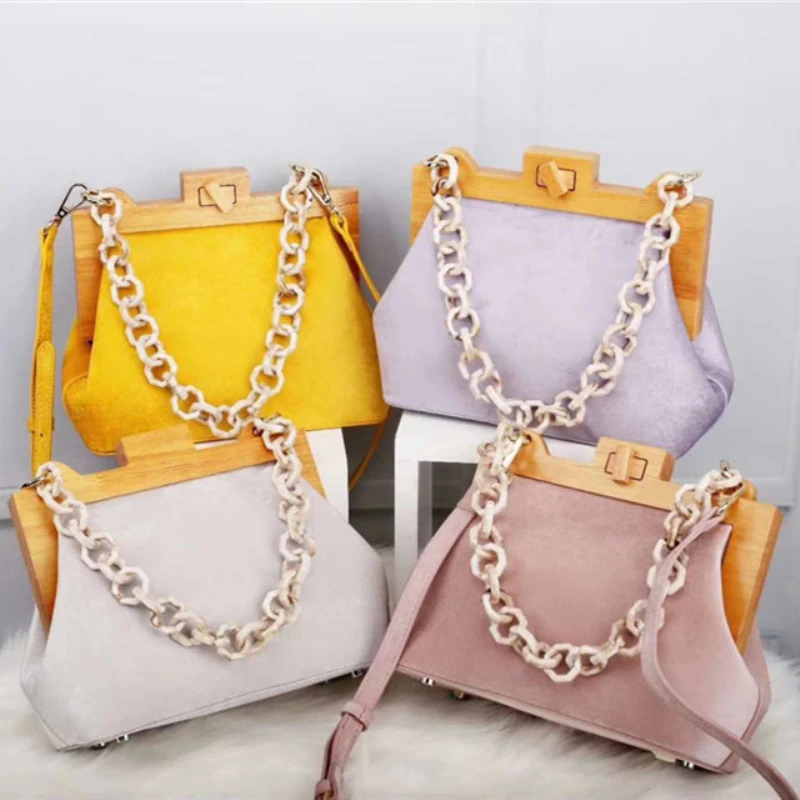 Женская сумка футляр для мороженого Роскошная вечерняя сумочка с деревянной