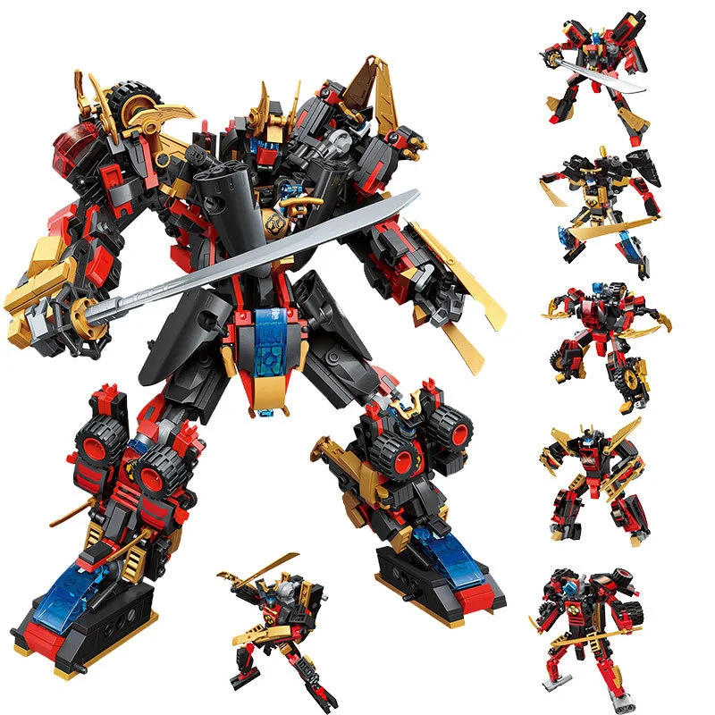 

Dinosaur Mecha Deformation Robot Lights Up Educational Building Block Toy High-tech Bricks Children