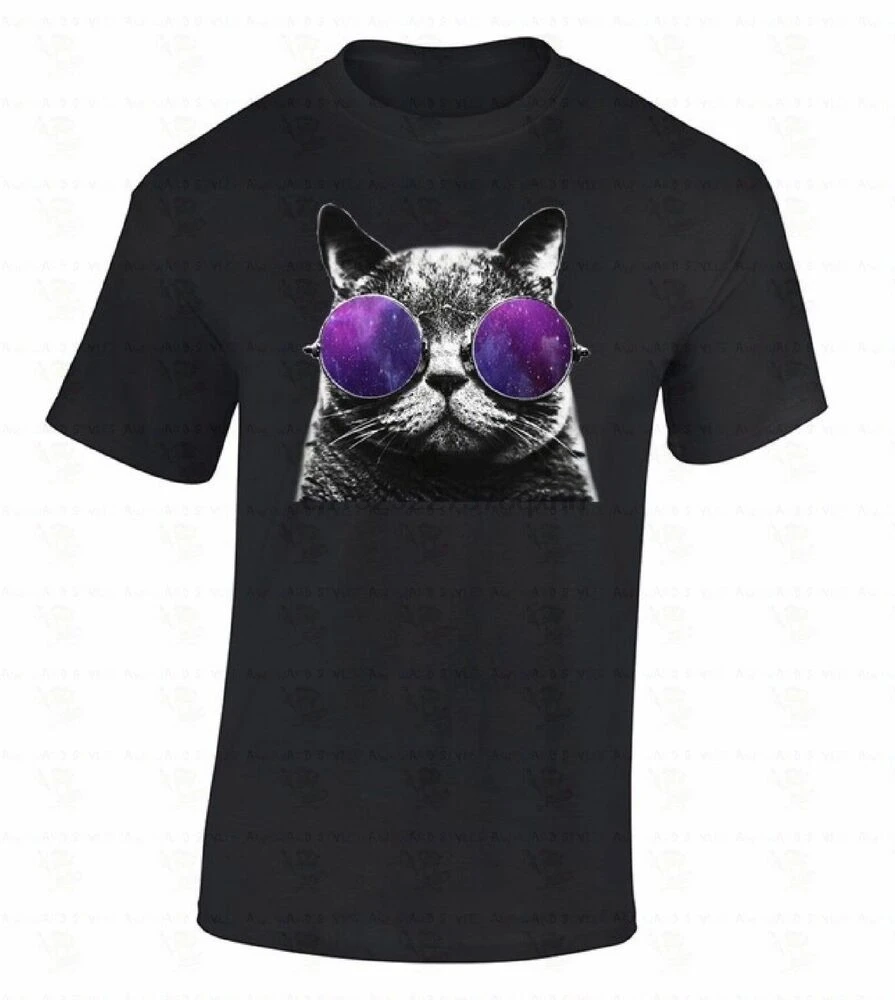 Мужская футболка с изображением кошки галактики астрокосмоса очков животных