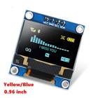 Для Arduino 0,96 дюйма IIC последовательный желтый синий OLED-дисплей модуль 128X64 I2C SSD1306 12864 плата с ЖК-экраном GND VCC SCL SDA 0,96