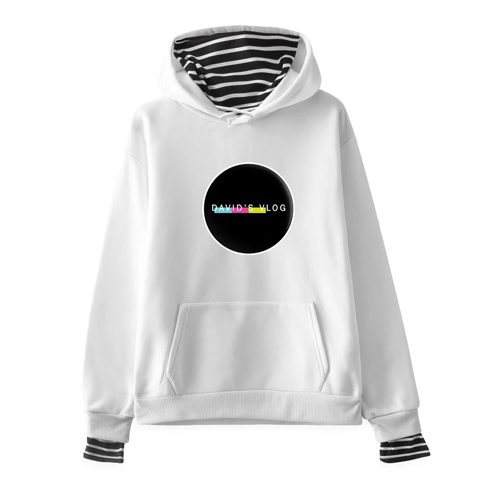 

David Dobrik Hoodie Fake Two Piece Women's Hoodie Long Sleeve Sweatshirt Harajuku Streetwear American Actor Fashion Clothes