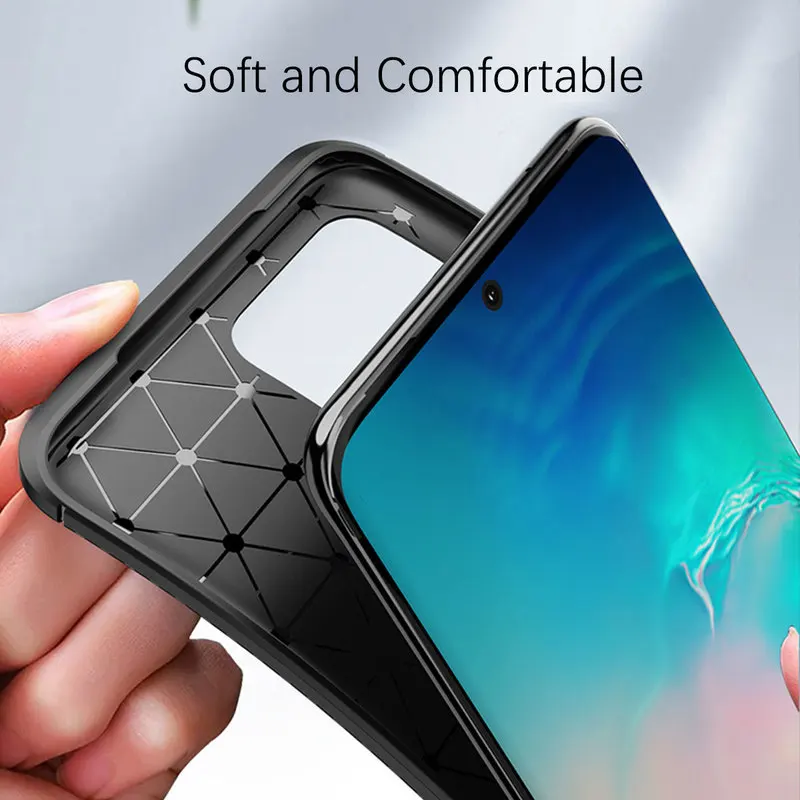 Чехол для телефона Samsung Galaxy S20 Ultra Plus чехол из углеродного волокна Мягкий силикон