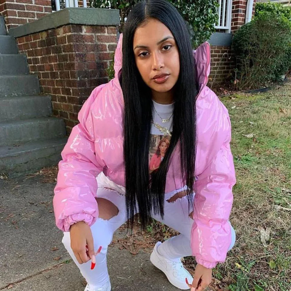 Женский короткий топ на молнии флуоресцентный Топ с воротником-стойкой и длинным