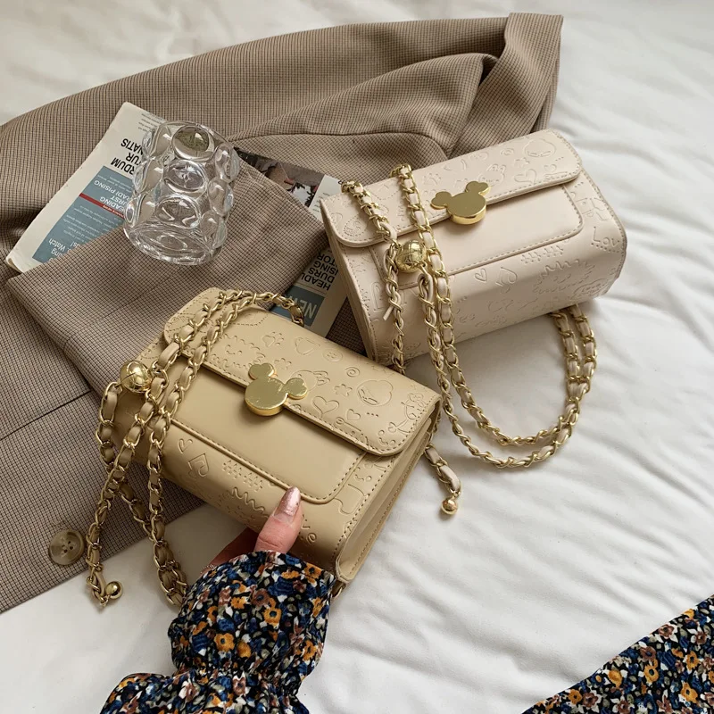 

New Disney Mickey Ladies One-shoulder Messenger Bag Fashion Popular Multi-functional Durable Cosmetic Bag Cartoon PU Wallet