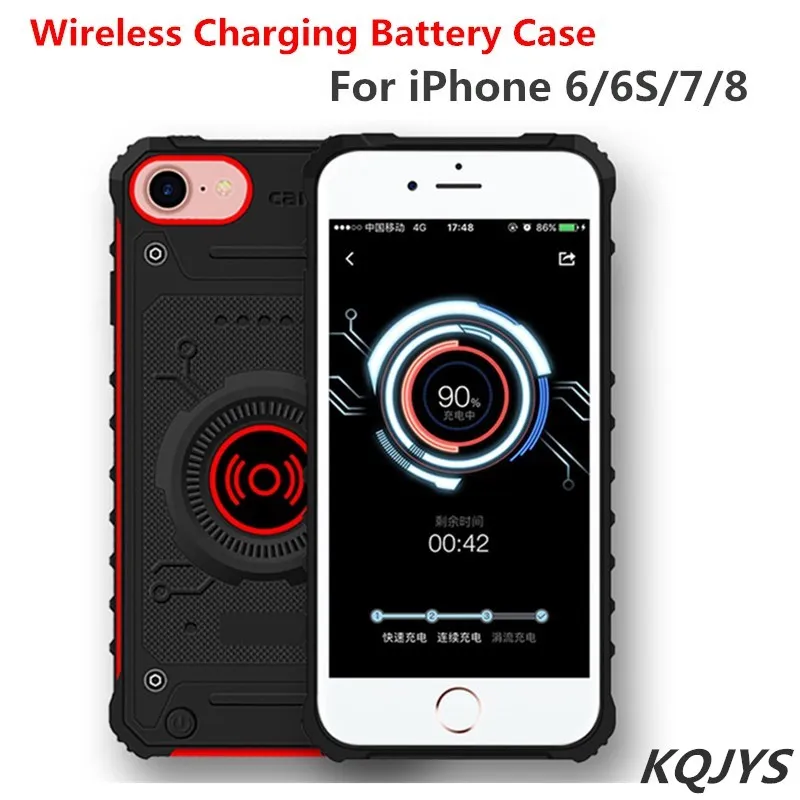 KQJYS внешний аккумулятор для зарядки для iPhone 7 8 6 6s батарея для беспроводного телефона зарядное устройство чехлы