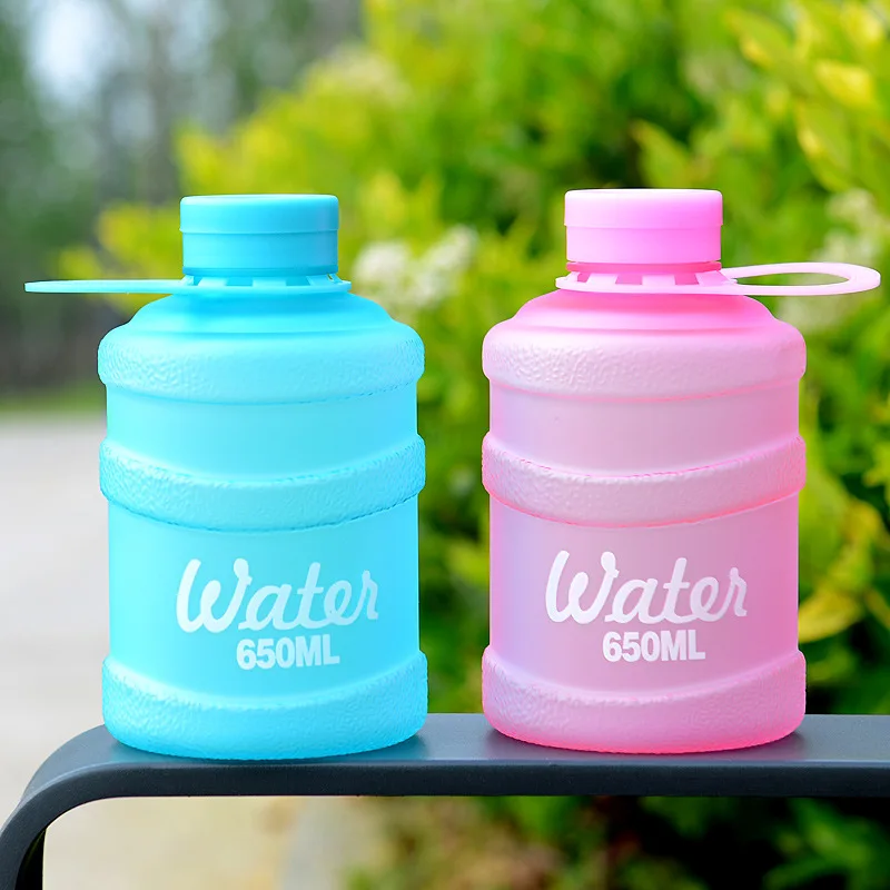 650ML Mini Kawaii Bottle Cute Water Bucket Cup Drop-Proof Plastic Drinkware For Girls Boy Women Students