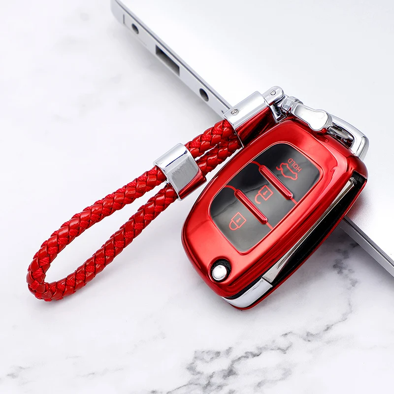TPU Car Folding Key Case Cover Keychain for Hyundai I10 I20 Ix25 Ix35 Elantra Creta Solaris Tucson Sonata Santa Fe Sport Verna | Автомобили