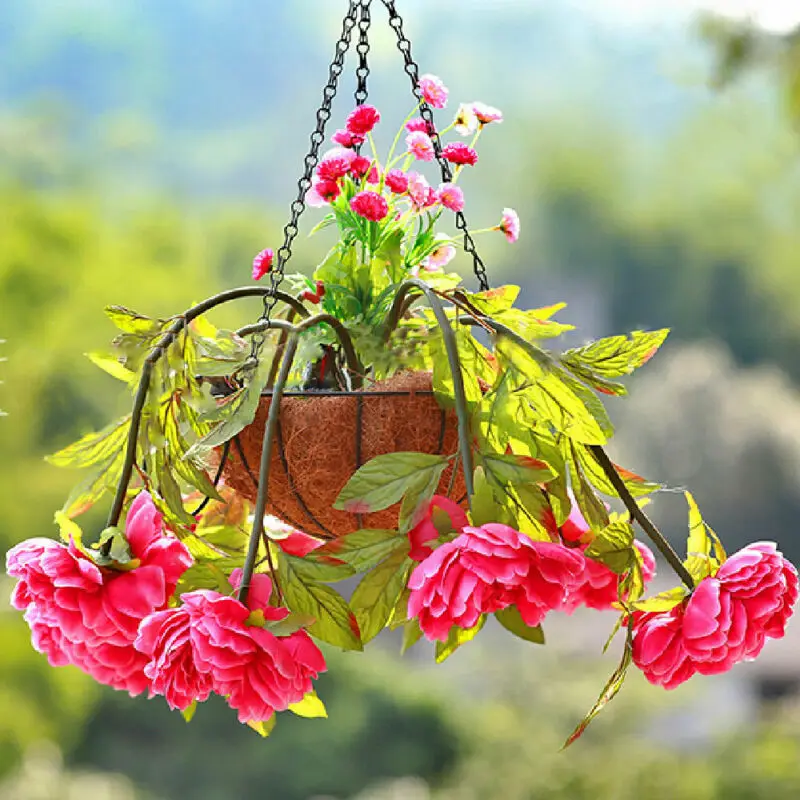 Hanging Coconut Vegetable Flower Pot Basket Liners Planter Garden Decor Iron Art | Baskets