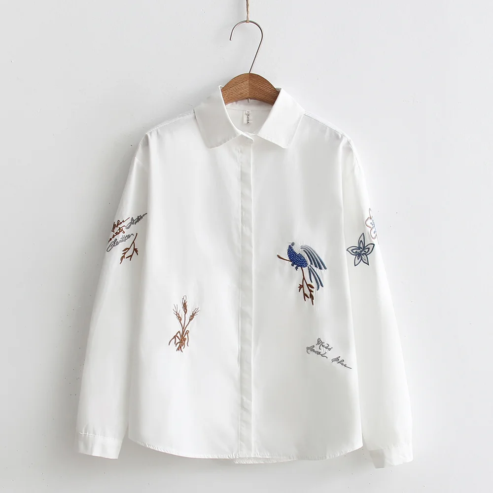 2020 модная весенняя белая рубашка с отложным воротником женские свободные блузки