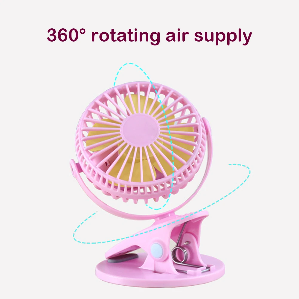 Мини-Настольный вентилятор с зарядкой от USB регулируемый охлаждающий на 360