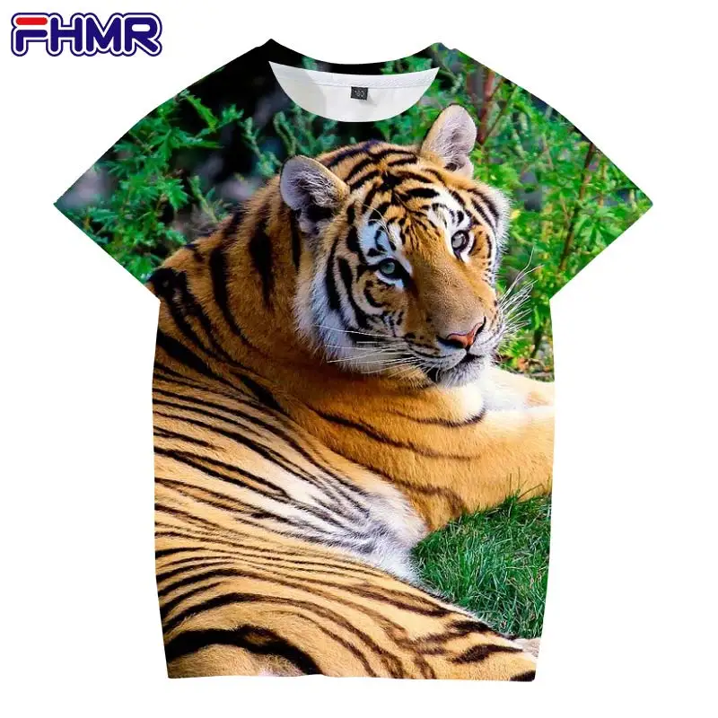 

Animal tiger 3d printing fashion boys and girls T-shirt casual O-neck loose kid clothing breathable hip-hop T-shirt for baby top