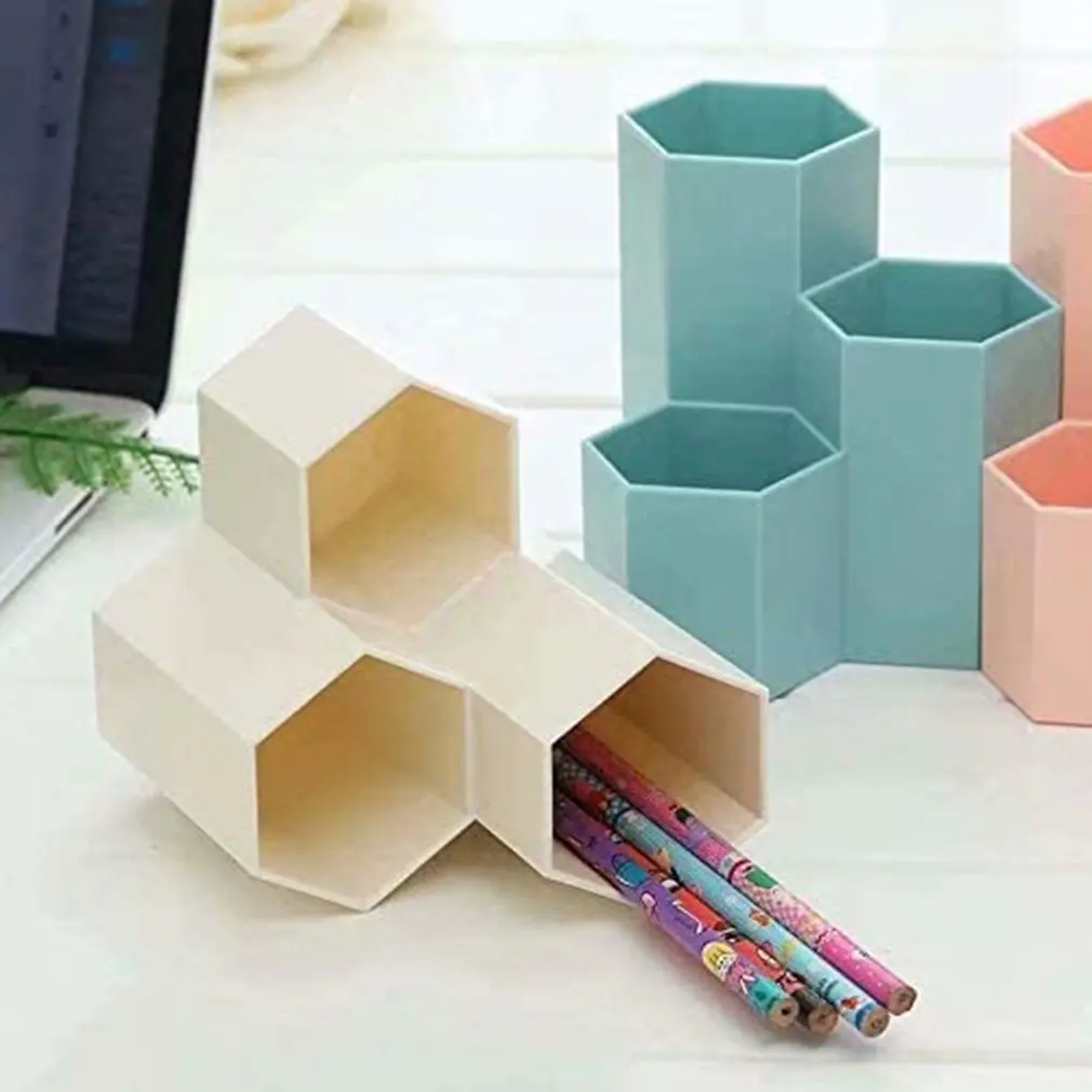 

Creative 4 Grid Desktop Organizer Pen Pencil Holder Makeup Storage Box Cases School Office Accessories Stationery supplies
