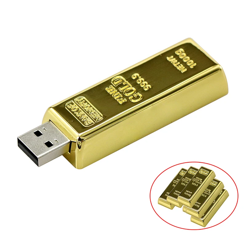 Прямоугольные металлические золотые ручки USB 2,0 bullion Gold bar U disk 128 ГБ 256 ГБ 16 ГБ 32 ГБ 64 ГБ 8 ГБ 4 ГБ флешки креативный флеш-накопитель