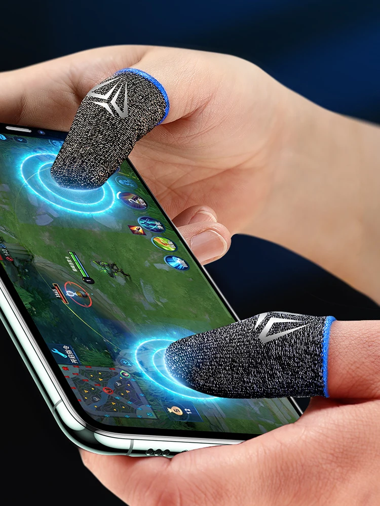 

2pcs Carbon Fiber Finger Cots Sensitive And Breathable Game Controller Finger Cots Anti-sweat And Non-slip For PUBG Mobile Games