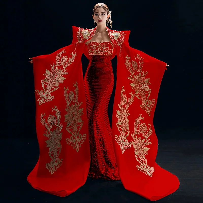 Костюм китайского народного танца для женщин одежда сцены Национальный