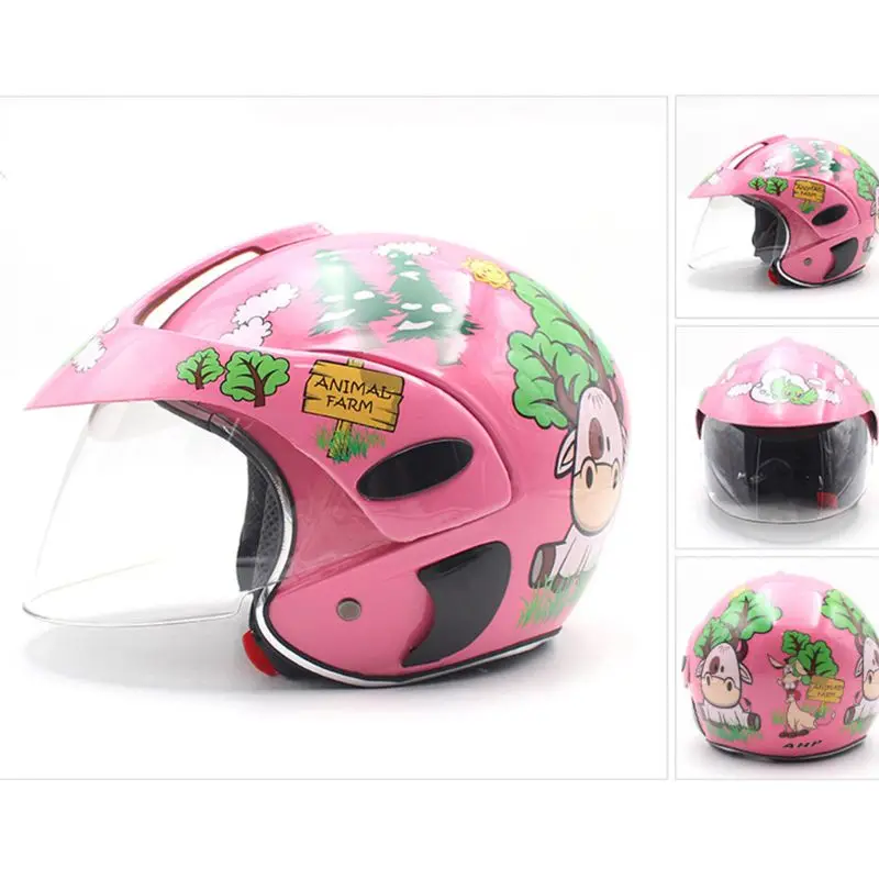 Мотоциклетный головной убор для мальчиков и девочек детский полушлем защитный