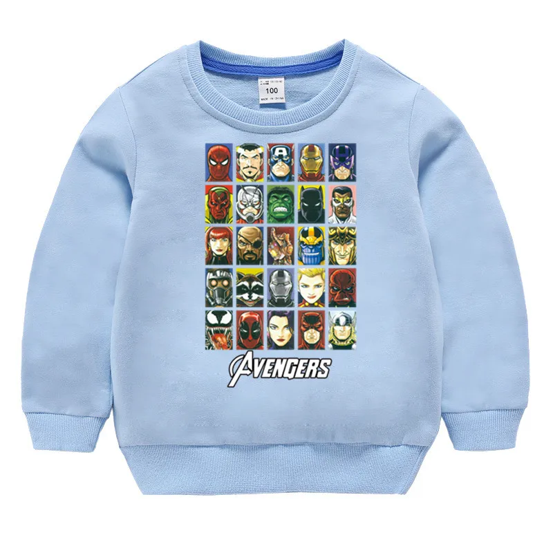 Для детей с героями комиксов Марвел принт хлопковые толстовки капюшоном девочки