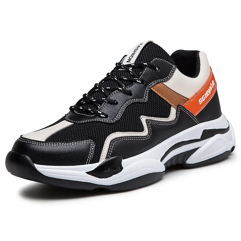 Baideng Hot Sell Men Athletic Shoes Beige Style Comfortable Running Breathable Mesh Sport Sneakers Thick Bottom Retro INS | Спорт и