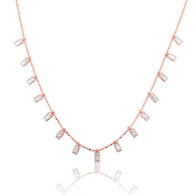 

Real Silver 925 Jewelry Silver White Cubic Zirconia Women Necklace