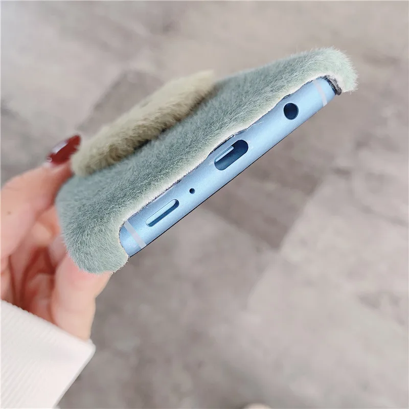 Чехол для samsung s8 Note10 plus note8 note 9 10 мультяшная меховая теплая милая мягкая плюшевая