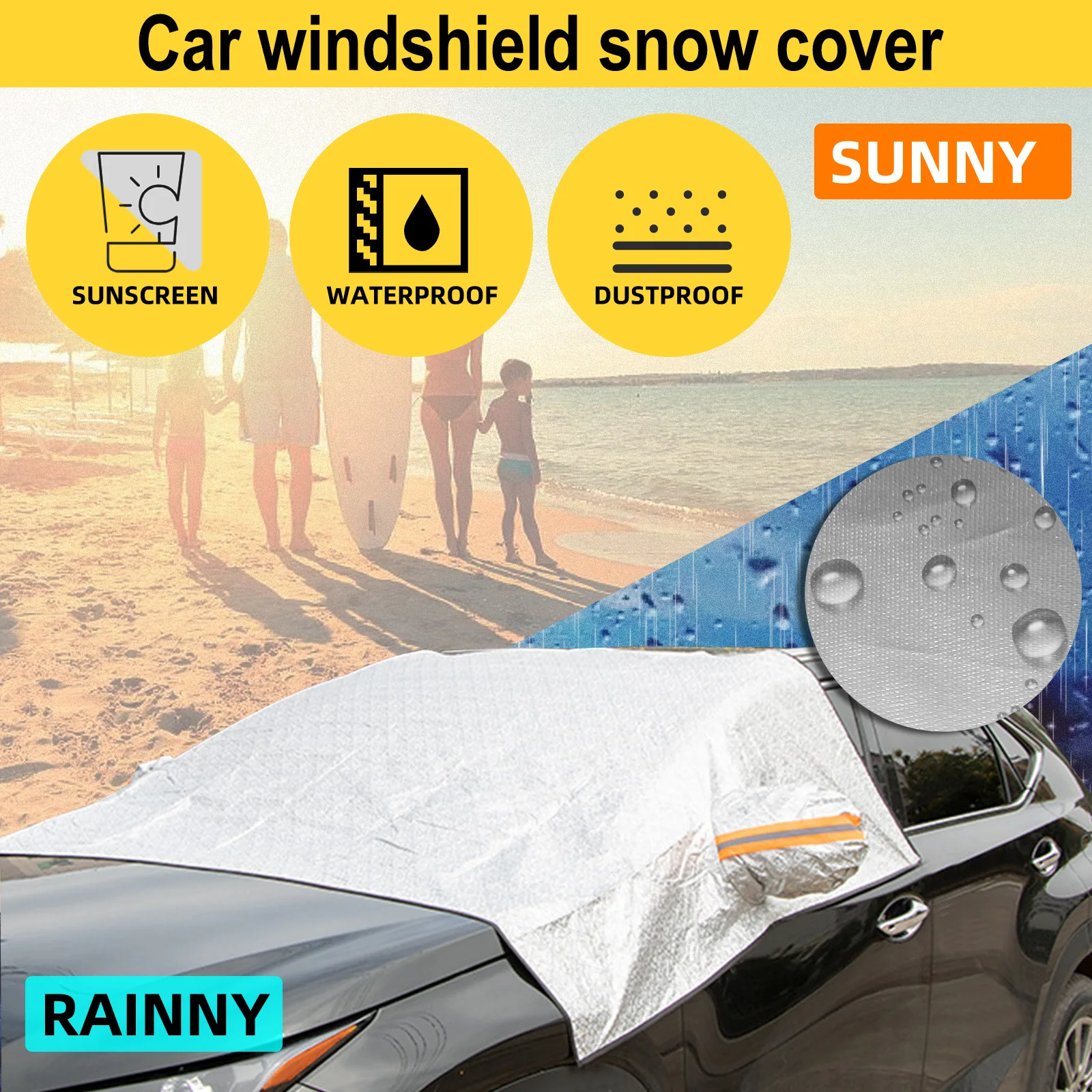 Car Snow Cover Windshield Sunshade Outdoor Waterproof Anti Ice Frost Auto Protector Winter Automobiles Exterior | Автомобили и