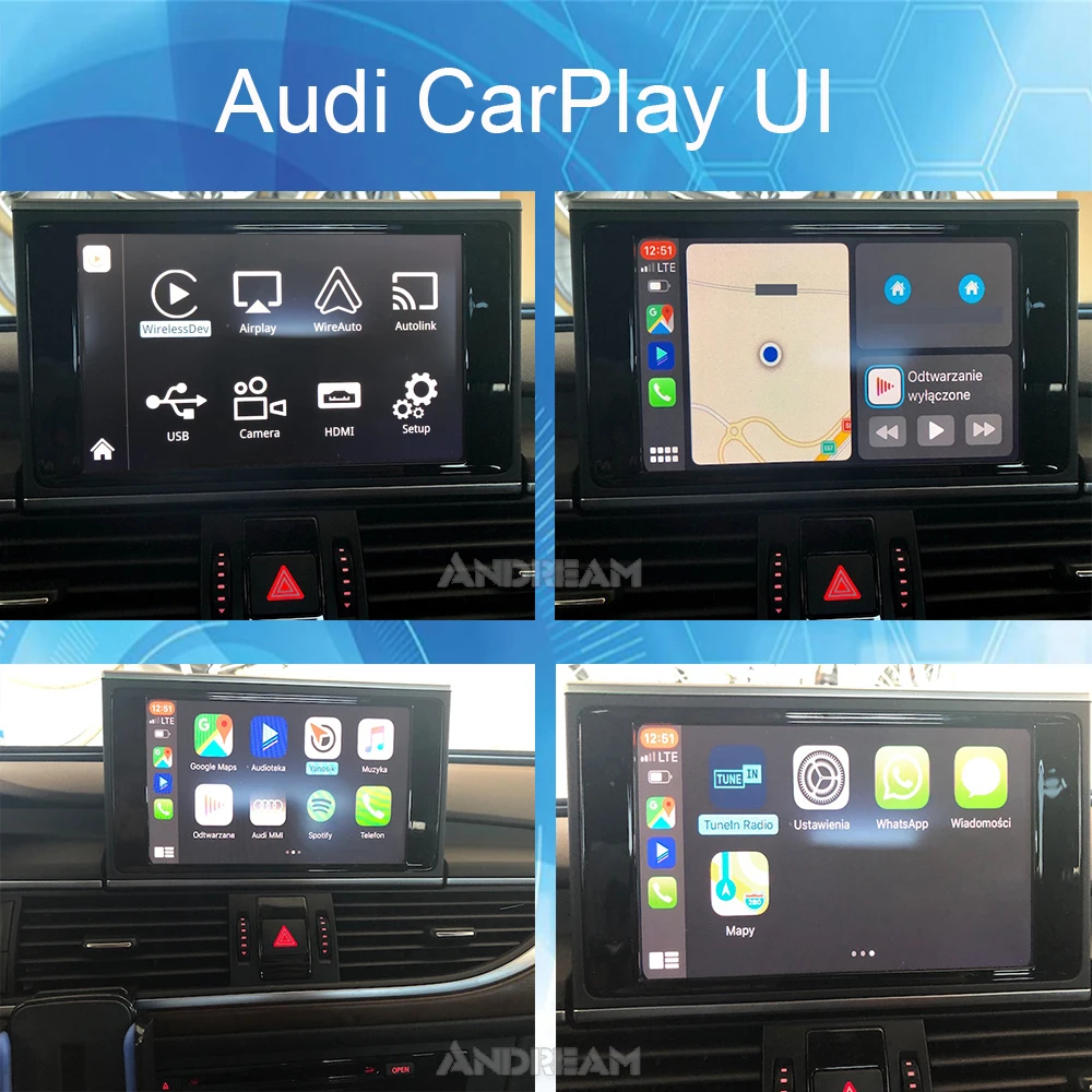 Беспроводной Apple Carplay Android авто интерфейс коробка для AUDI Q5 экран обновление
