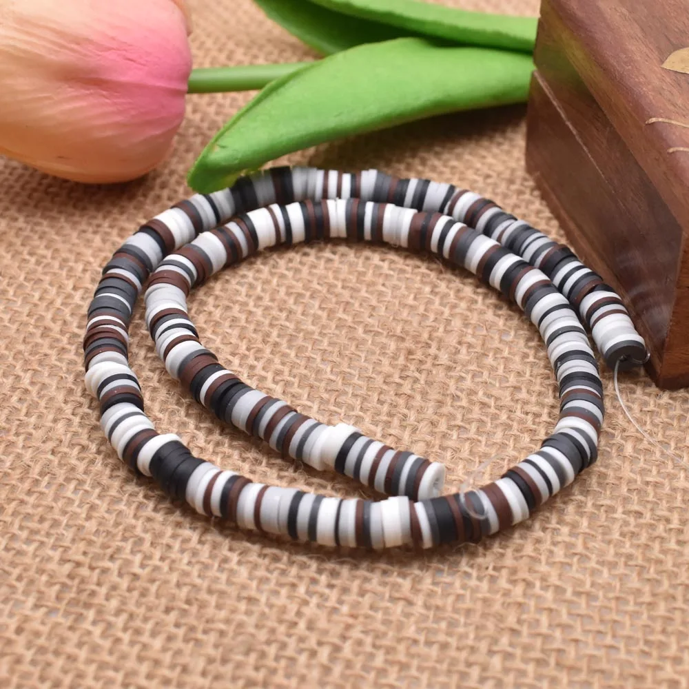 Yanqi микс виниловые 6x1 мм плоский круглый разных цветов из полимерной глины бусины, бусины с большим отверстием Распорки Boho диск бусины для самостоятельного изготовления ювелирных изделий браслет