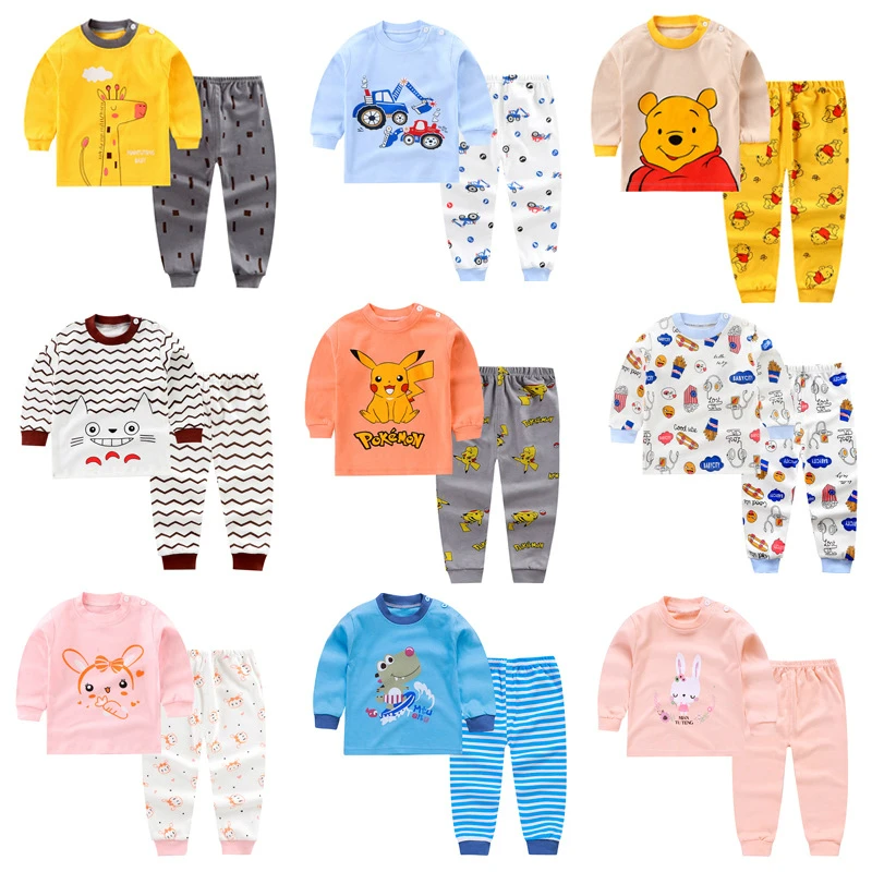 Детские осенние пижамные комплекты для мальчиков и девочек детские милые топы с