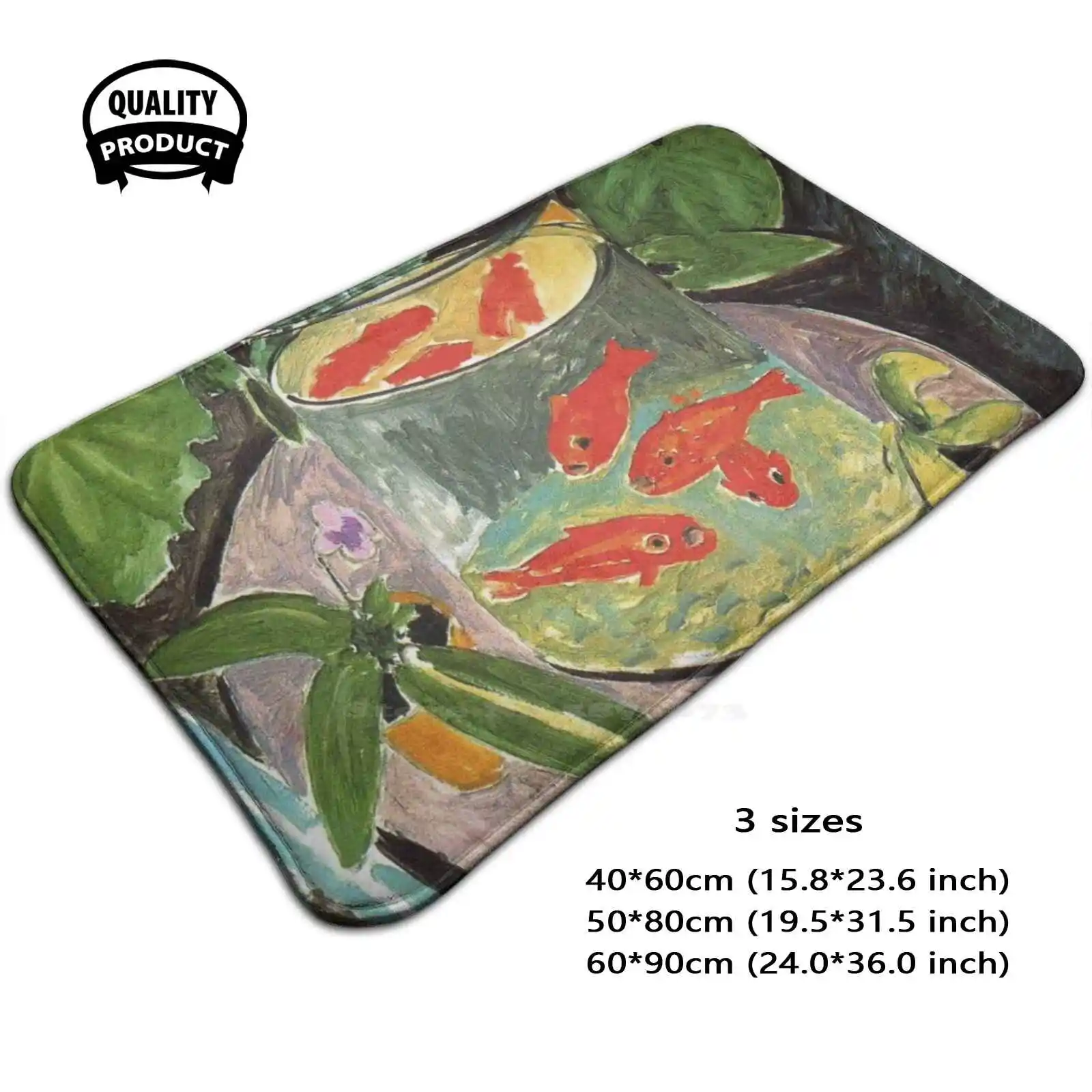 Мягкий Противоскользящий коврик с изображением золотых рыбок 1 шт. | Дом и сад