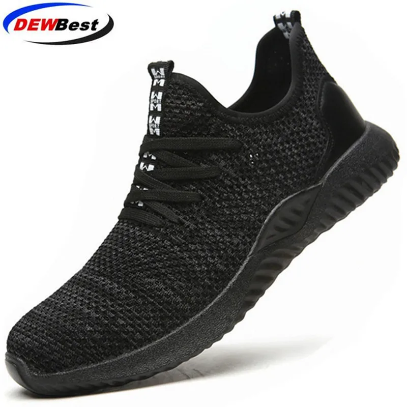 DEWBEST 2019Flyknit дышащий стальной носок Кепка Рабочая защитная обувь уличная Мужская противоскользящая дезодорант стальная проколная конструкция