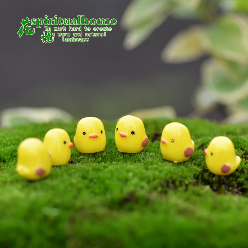 Миниатюрная желтая курочка маленькая фигурка цыпленок Pollo декоративная