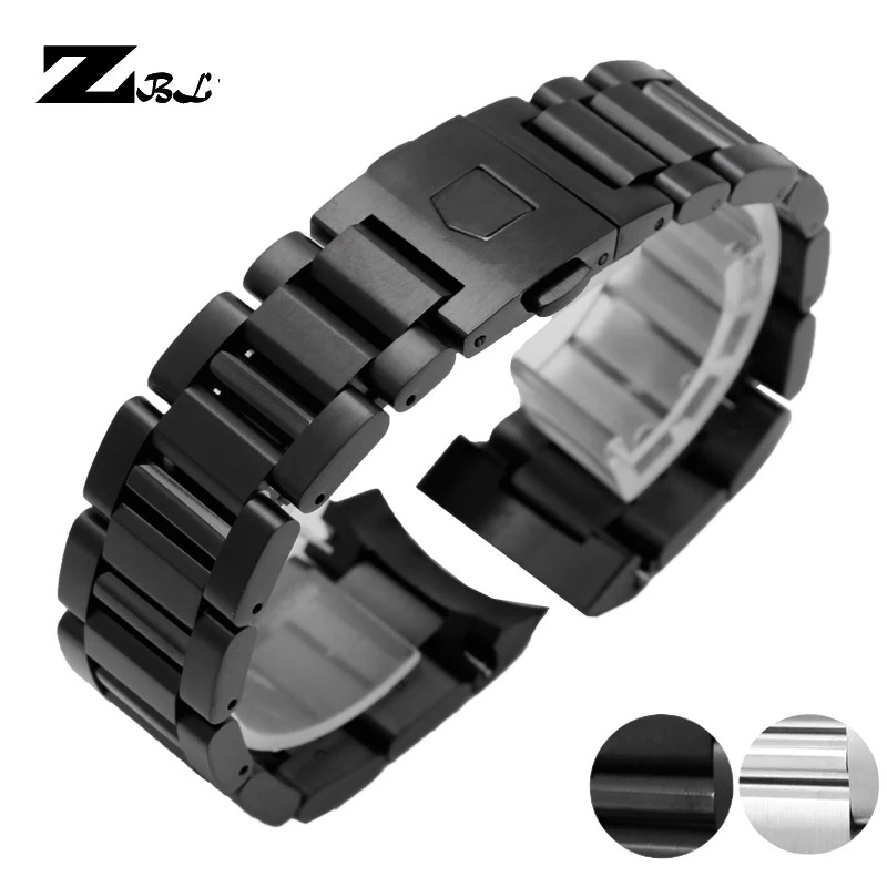 Ремешок для часов из нержавеющей стали серебристый Ширина 22 мм мужские наручные