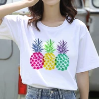 graphic pineapple top tees tshirt printing harajuku female t shirt summer short sleeve white round neck women tshirt