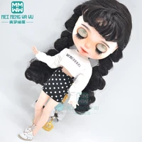 clothes for doll fit 16 28 30cm blyth azone ob23 ob24 fashion loose t shirt shredded jeans