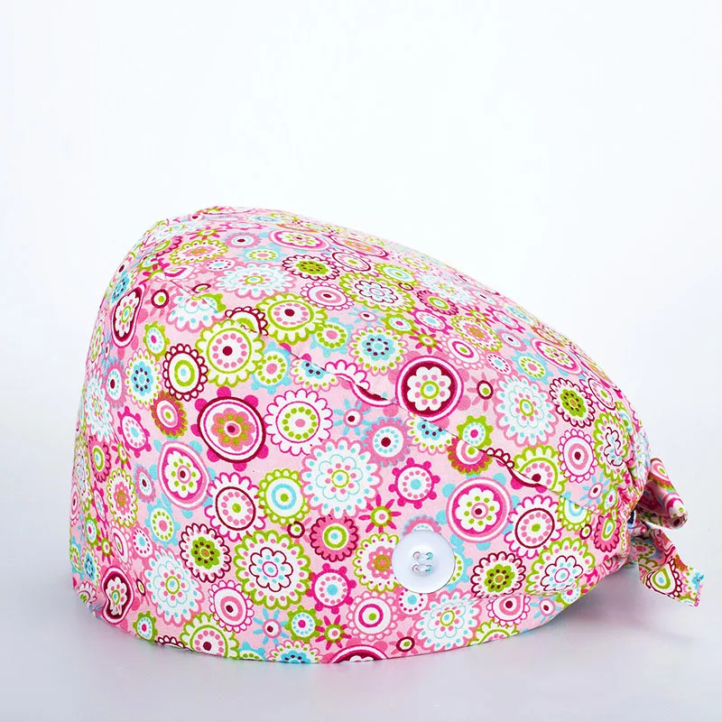 

Printing Unisex Scrubs Caps Adjustable Cotton Scrubs Caps Salon Working Caps Sweat-absorbent Elastic Multicolor Scrubs Hats
