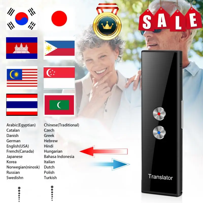 

Portable T8 Smart Voice Speech Translator Two-Way Real Time 68 Multi-Language Translation For Learning Travelling Business Meet