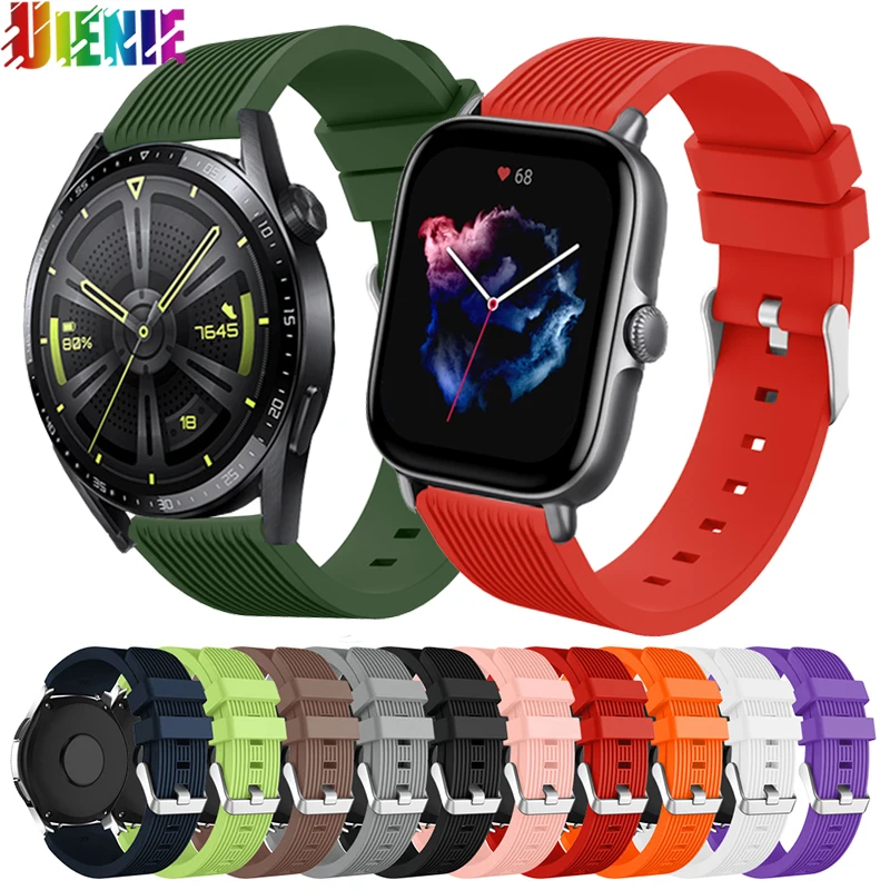 

Silicone Band For Huawei Watch GT3 46mm 42mm Wristband Bracelet For Amazfit GTR 3/3 Pro/2/2e/GTR 42mm/47mm/GTS 3/GTS2 Mini