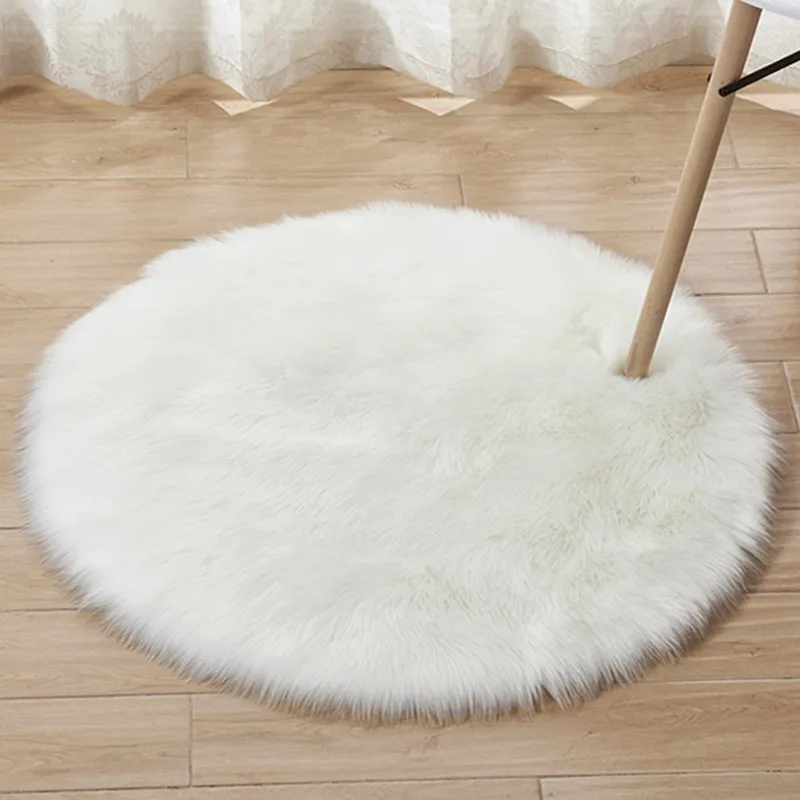 Длинный пушистый коврик для двери круглый ковер плюшевый гостиной