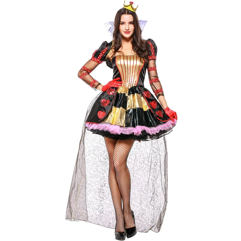 

European and American Game Clothes Vampire Costume Halloween Queen Costume Heart Queen Cosplay Queen of Hearts