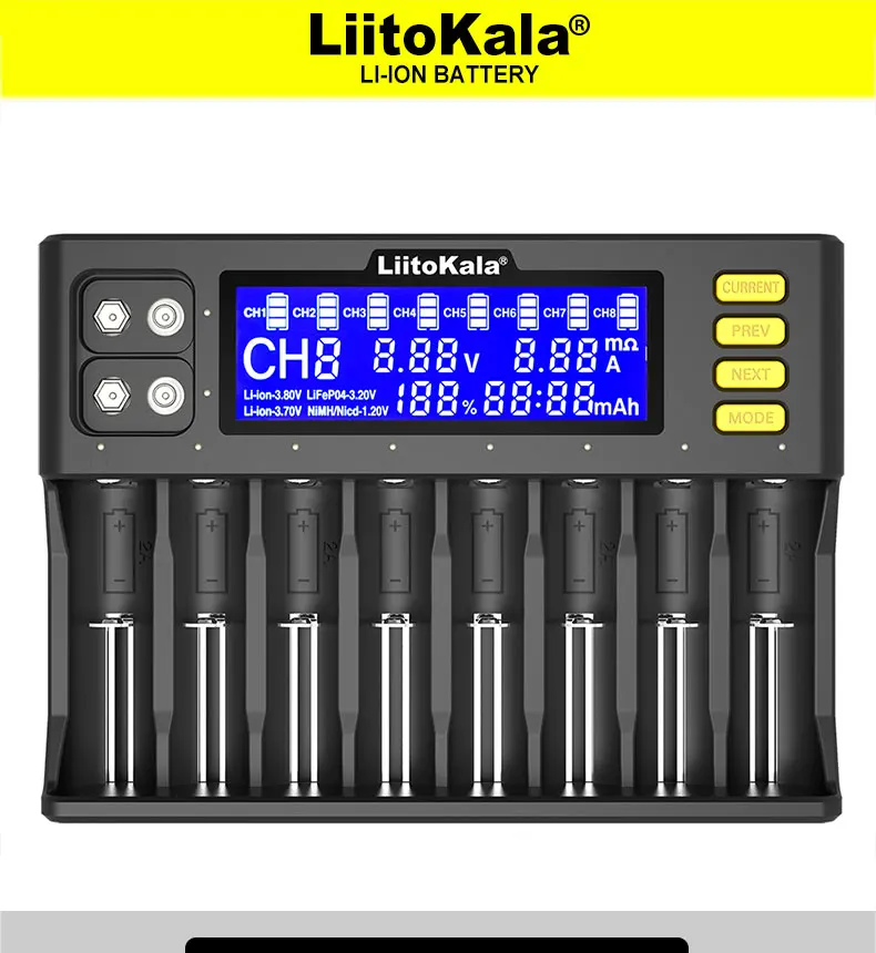 LiitoKala Lii S8 M4 600 S1 18650 Зарядное устройство ЖК дисплей Универсальное