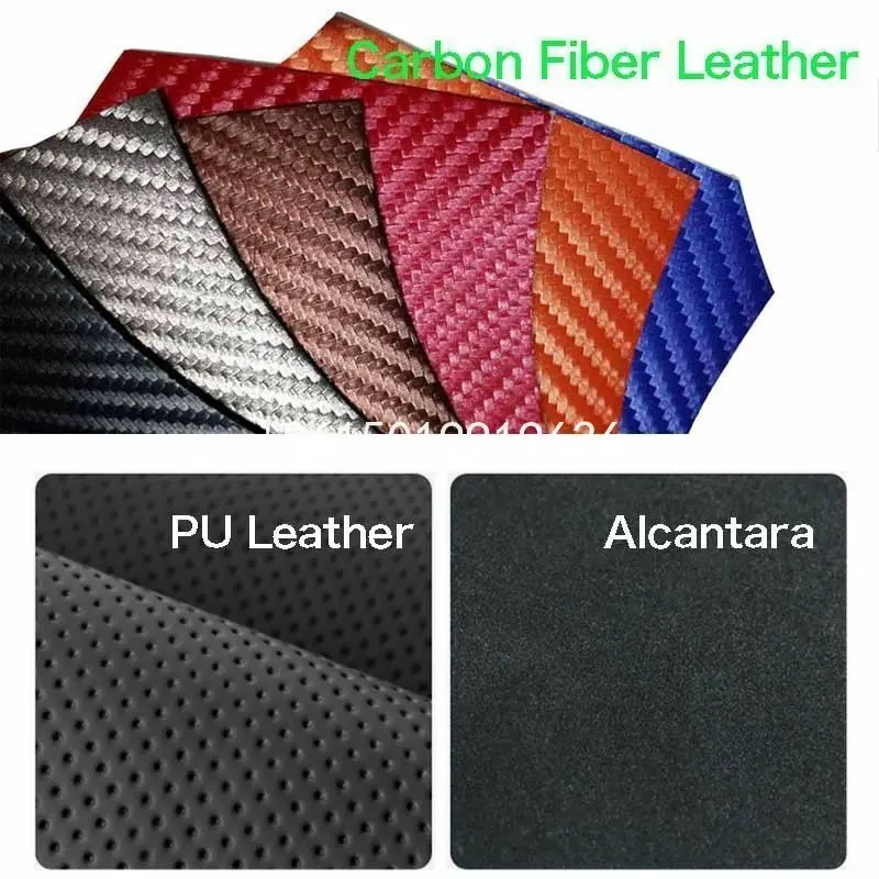 

Hand sewing Top Black Leather Carbon Fiber Car Steering Wheel Cover For Audi Q7 Q5 A6