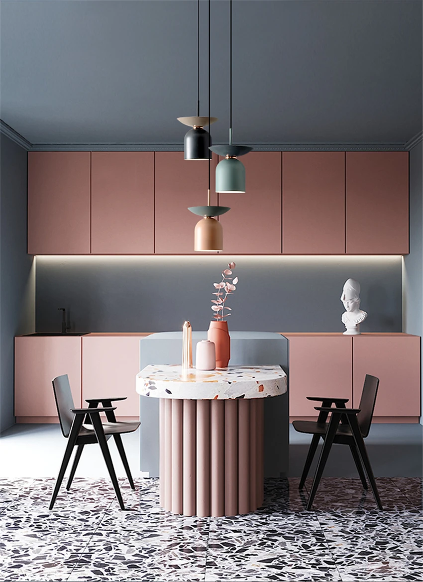 

Скандинавский длинный подвесной светильник Macaron, простой светодиодный светильник для ресторана, бара, гостиной, коридора, коридора, спальни...