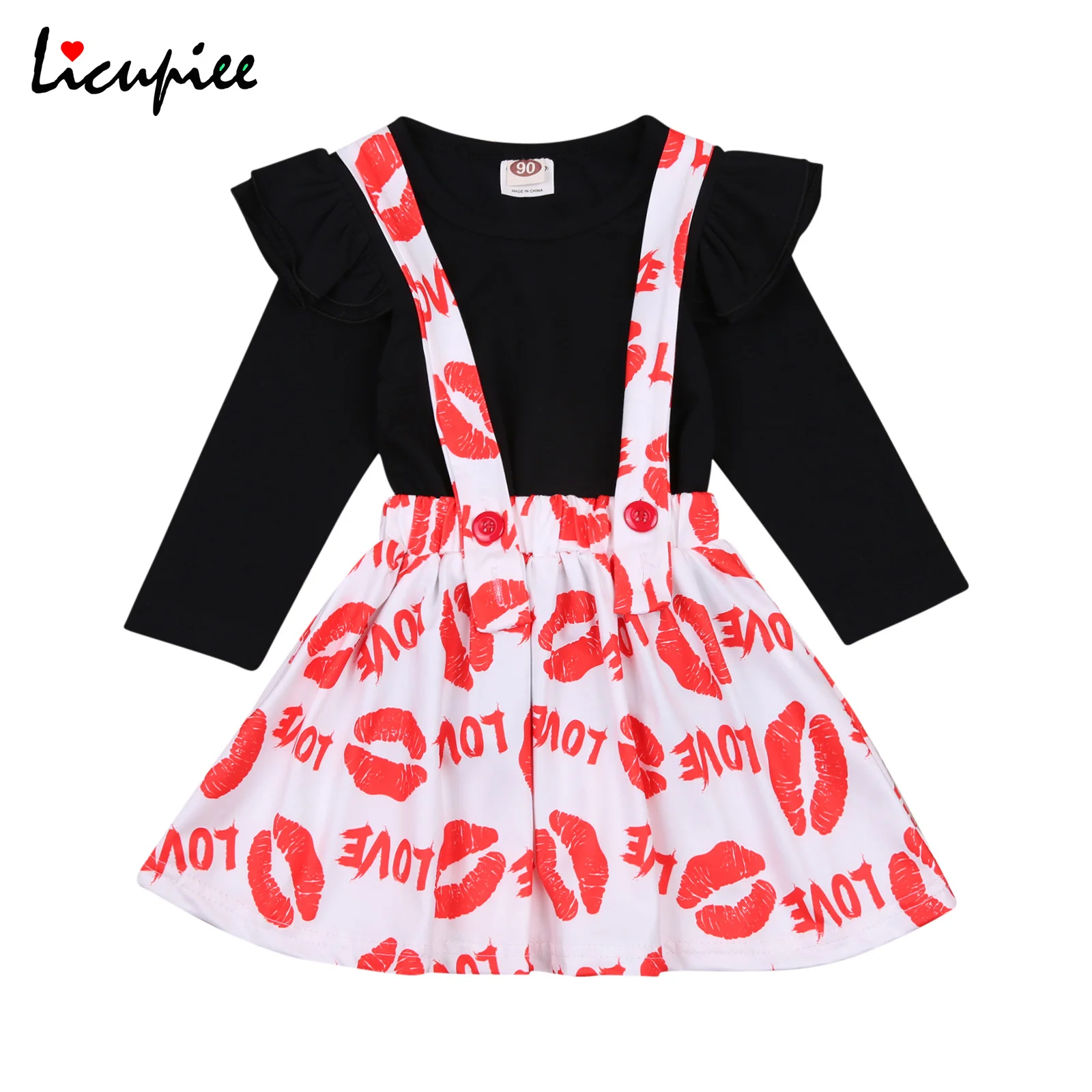 

Женский костюм из двух предметов, однотонный топ с длинным рукавом и юбкой, весна 2019