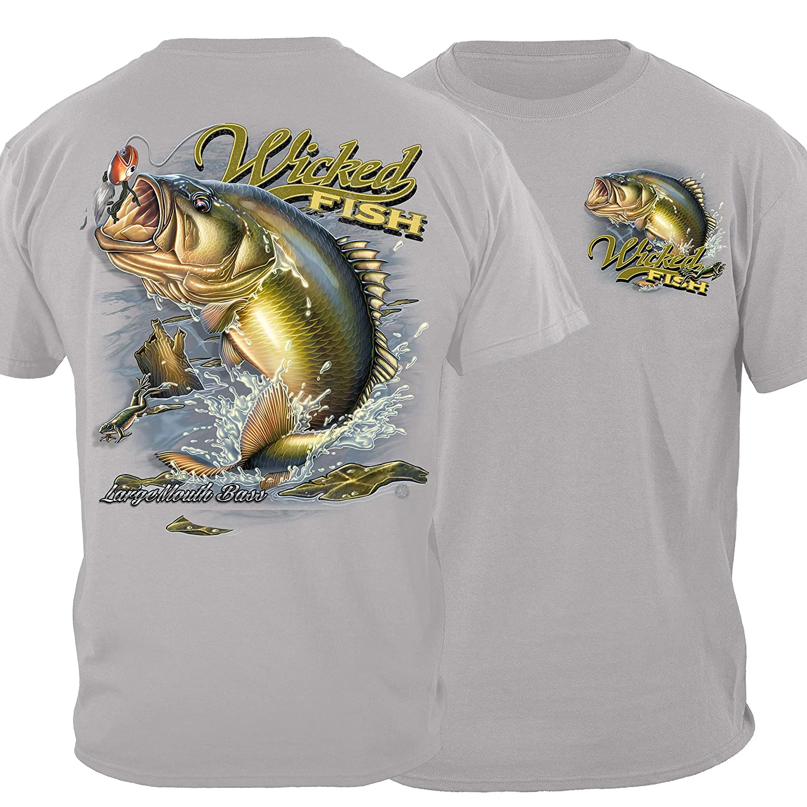 

Jump Frog Popper Largemouth Bass Fishing Fashion Fisherman Angler Gift T-Shirt. Summer Cotton O-Neck Short Sleeve Mens T Shirt