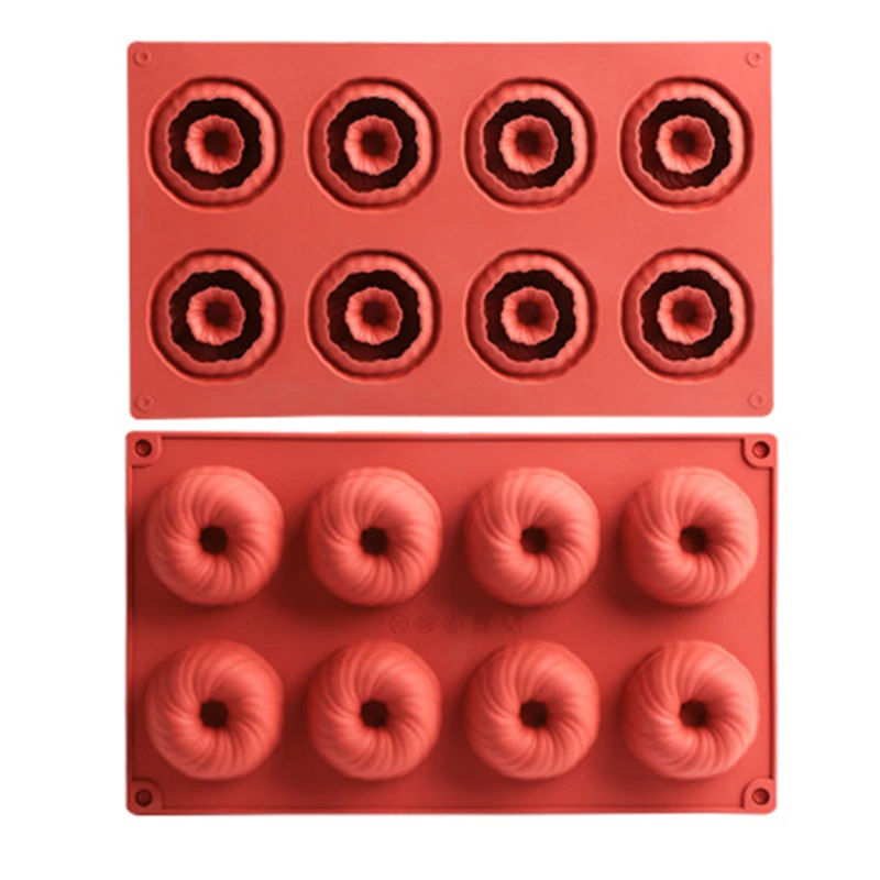 

3D круглые пончики, мусс, силиконовые формы, антипригарное шоколадное печенье, выпечка, конфетная форма, мыло ручной работы, подсвечник