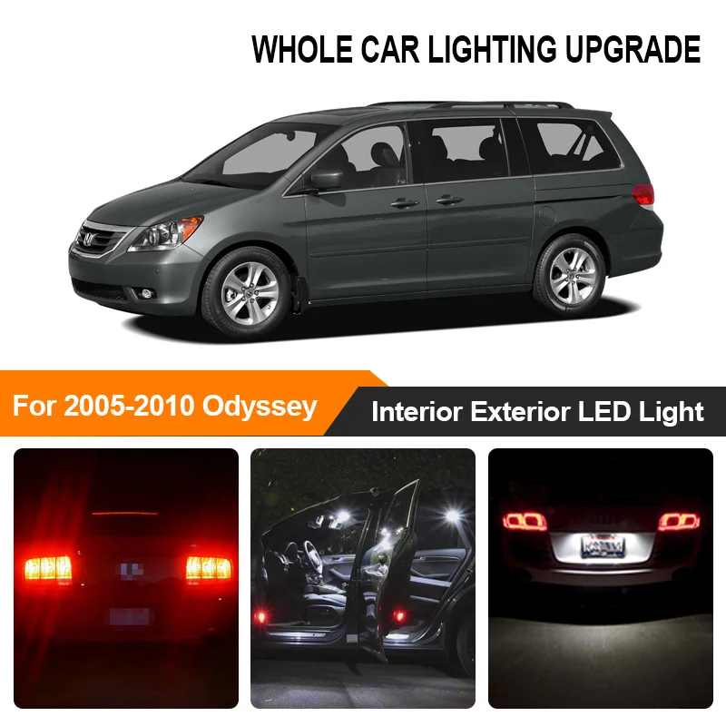 Белый Янтарный светодиодный светильник для салона автомобиля 2005 2006 2007 2010 Honda odysley