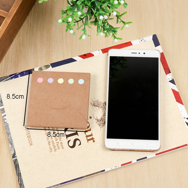 100pcs /pack Kraft Black Paper Cover Memo Pad Sticky Notes Stationery Sticker Planner Stickers Notepads Office School Supplies |