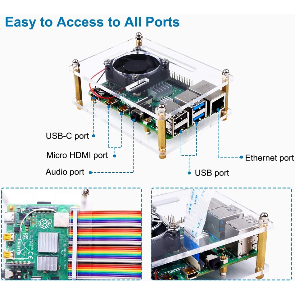 Günstig ITINIT R50 Raspberry Pi 4 Mit RAM 2/4/8GB Raspberry Pi 4 4 GB 8GB Fall Kits + 32/64 GB SD Karte + HDMI Kabel Für RPI 4