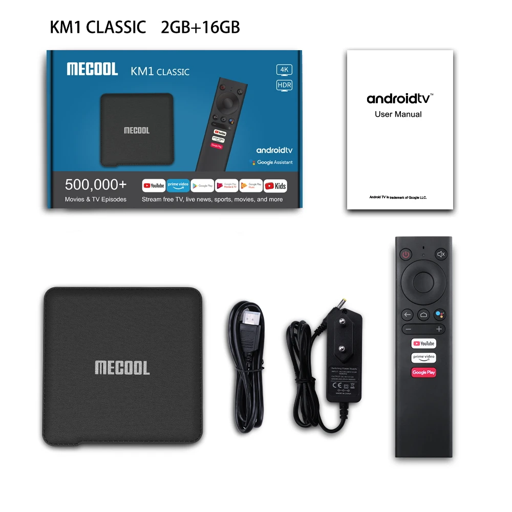 ТВ приставка Mecool KM1 S905X3 Adnroid 10 0 4 Гб ОЗУ 64 ПЗУ голосовое управление поддержка Youtube 4K