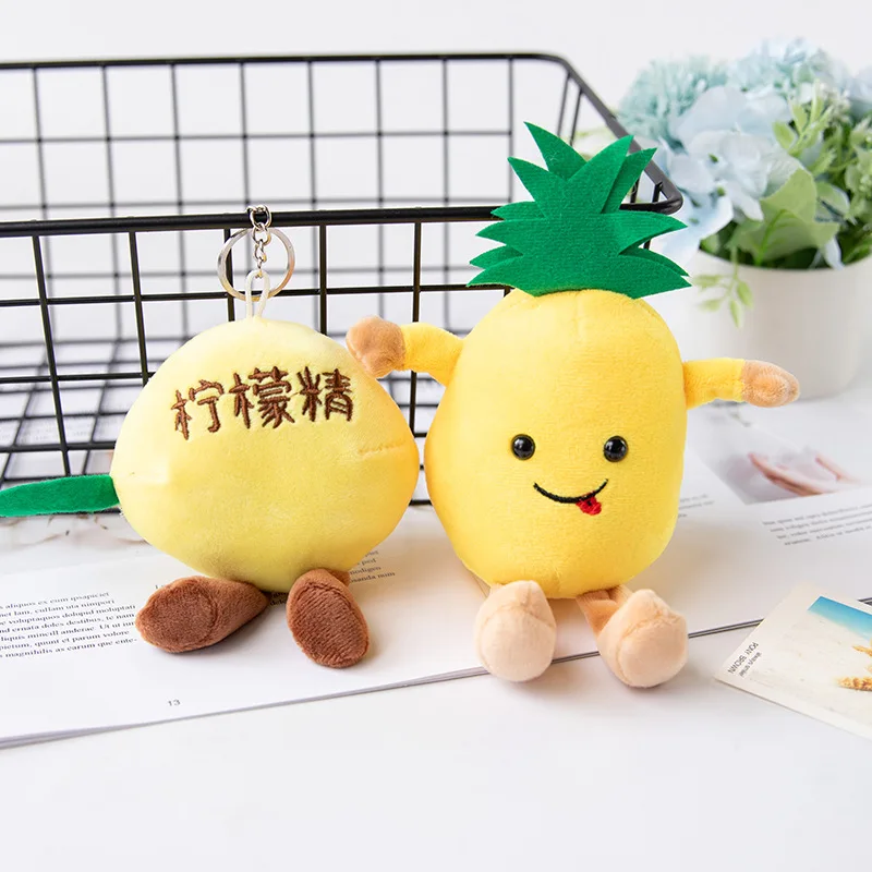 12 см плюшевая имитация фруктов лимон дракон фрукты ананас груша с выражением